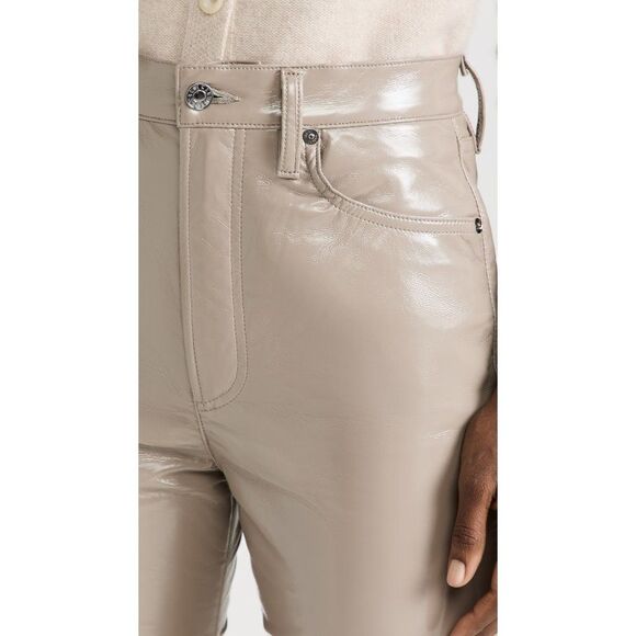 AGOLDE Leather 90s Pinch Waist Pants - Quail Patent - Picture 5 of 16
